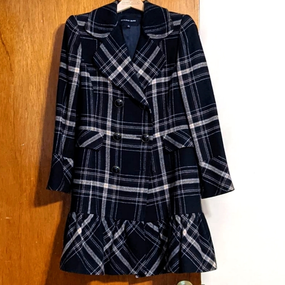 Gianni Bini Ruffle Pea Coat - Picture 1 of 3